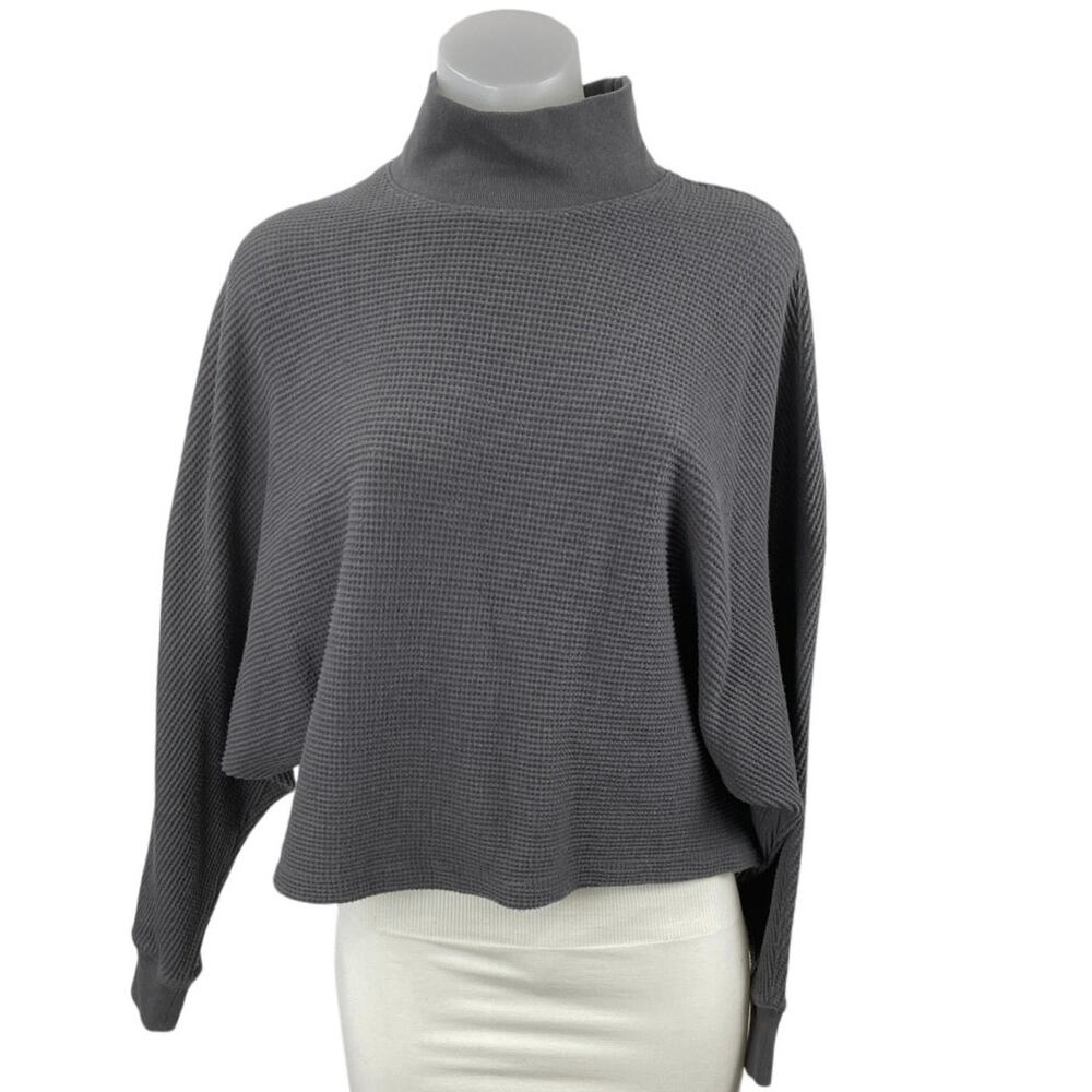Abercrombie & Fitch Gray Batwing Sleeve Crop Poncho Sweatshirt Sweater Top S/M